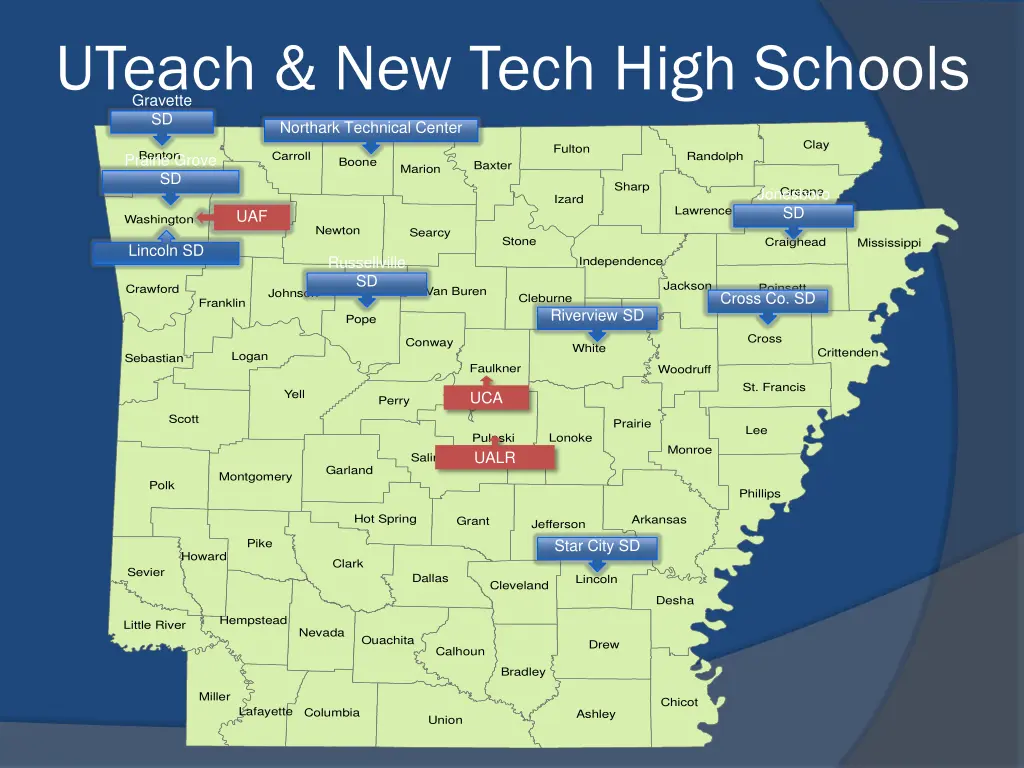 uteach new tech high schools gravette sd northark