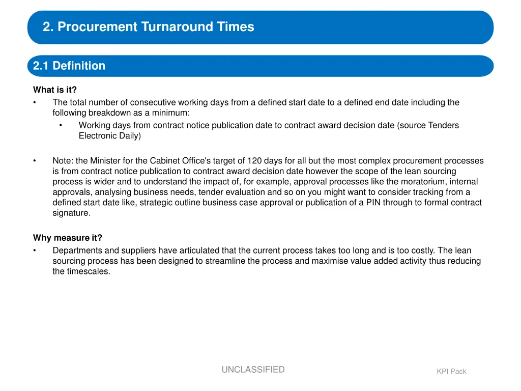 2 procurement turnaround times