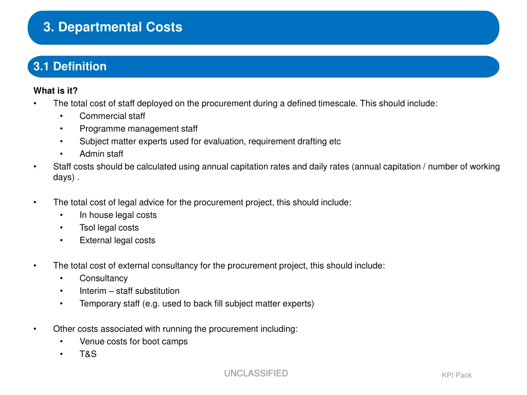 3 departmental costs