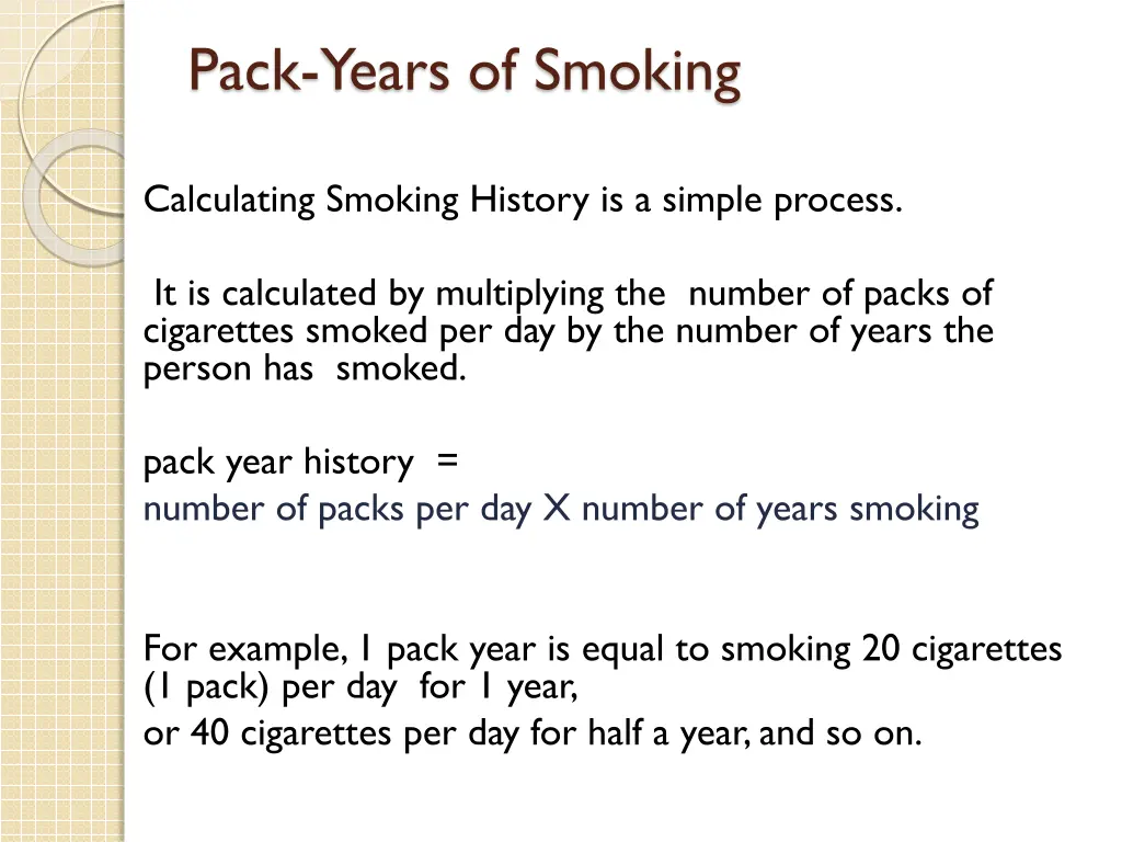 pack years of smoking