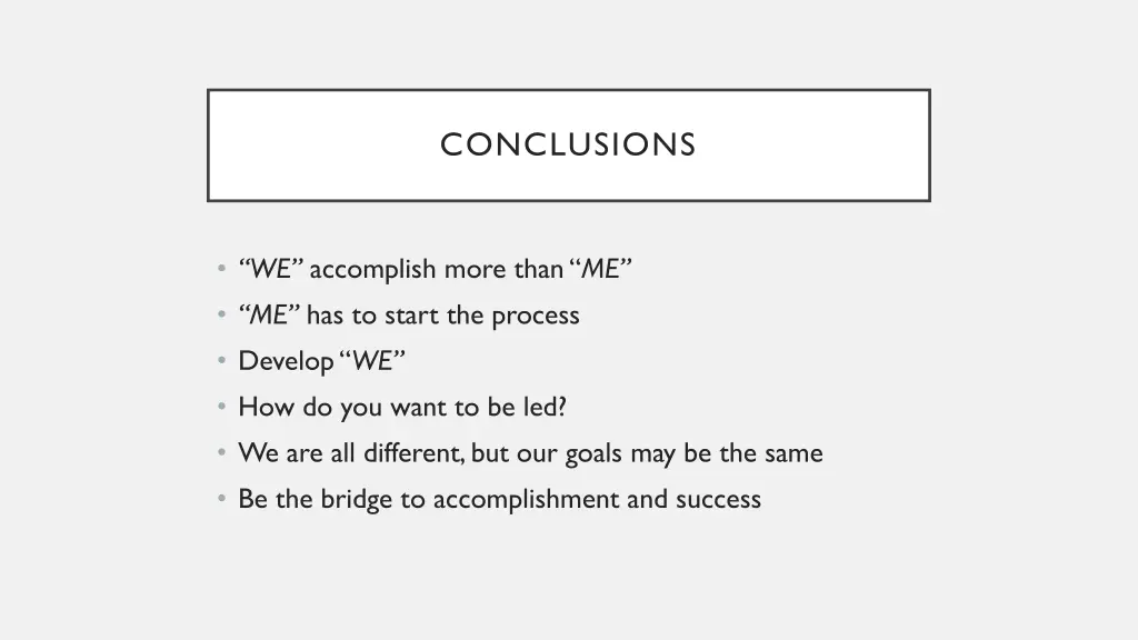 conclusions