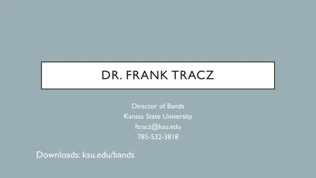 dr frank tracz