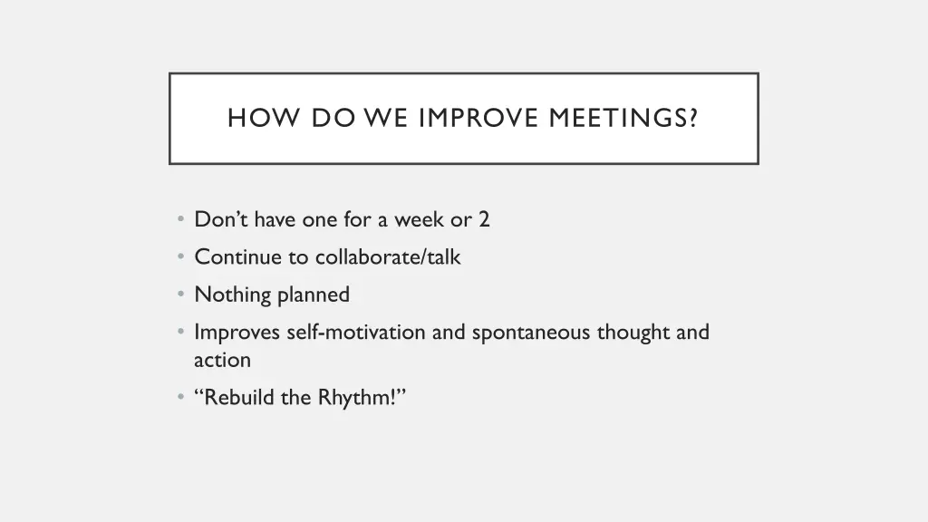 how do we improve meetings