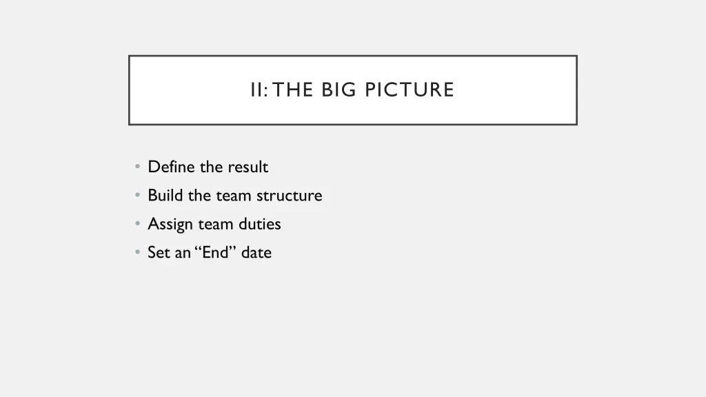 ii the big picture