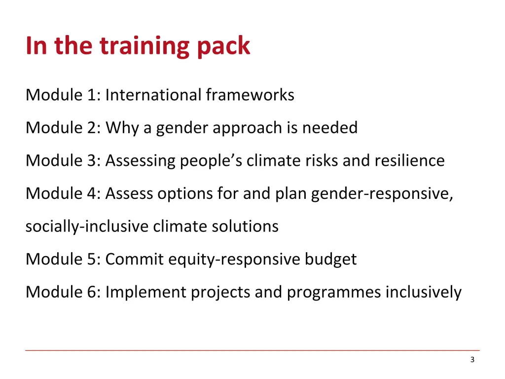 in the training pack