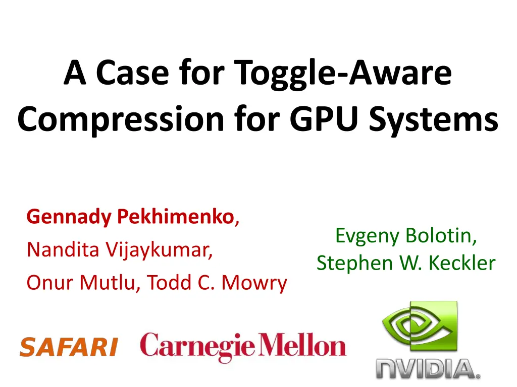 a case for toggle aware compression 1