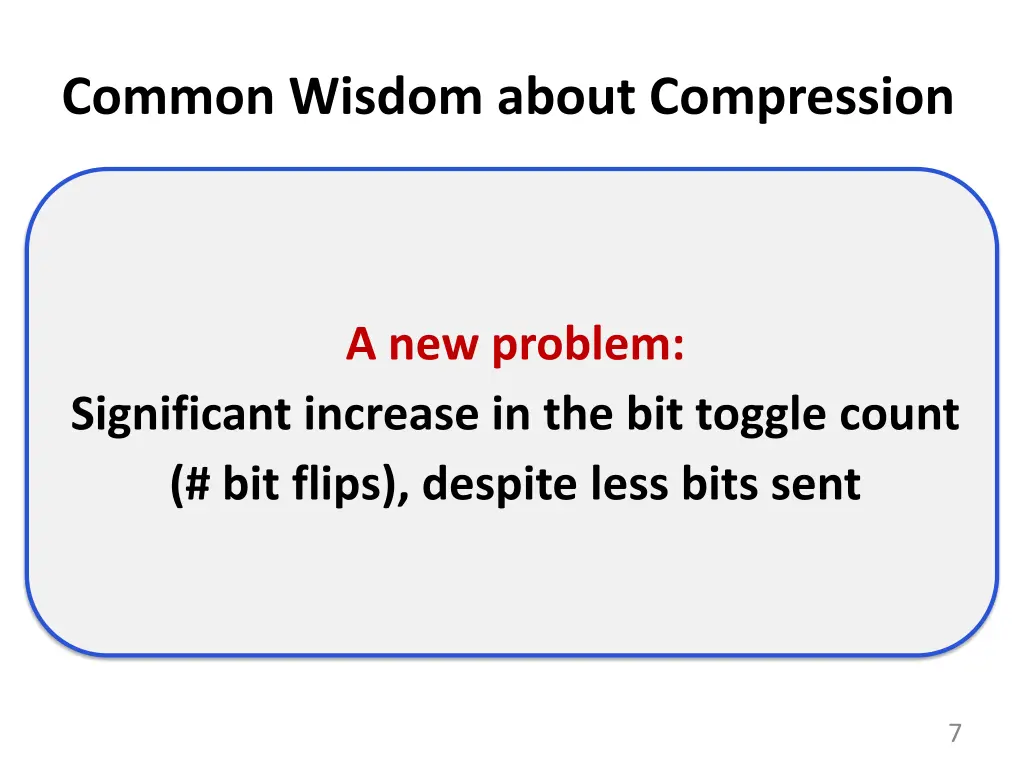 common wisdom about compression
