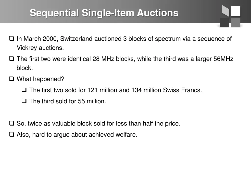 sequential single item auctions 1