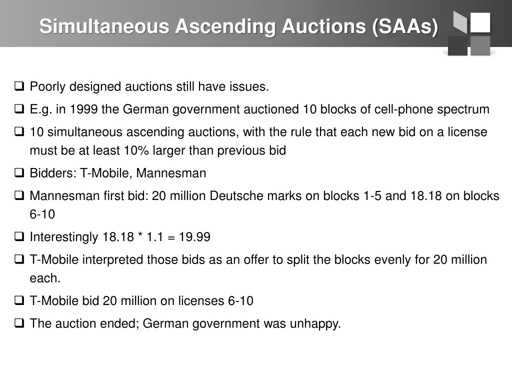 simultaneous ascending auctions saas 2