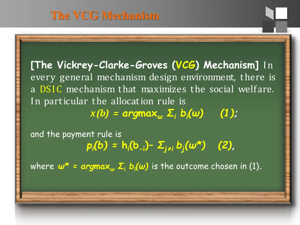 the vcg mechanism
