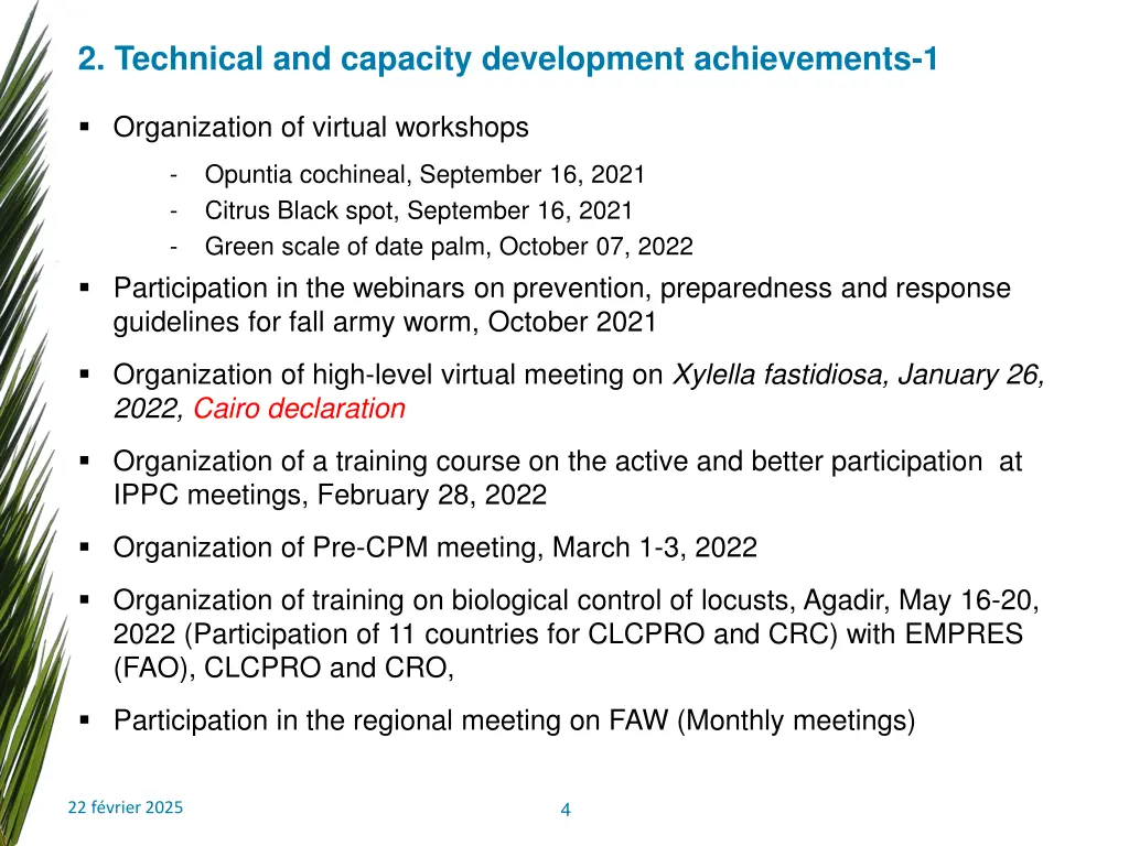 2 technical and capacity development achievements