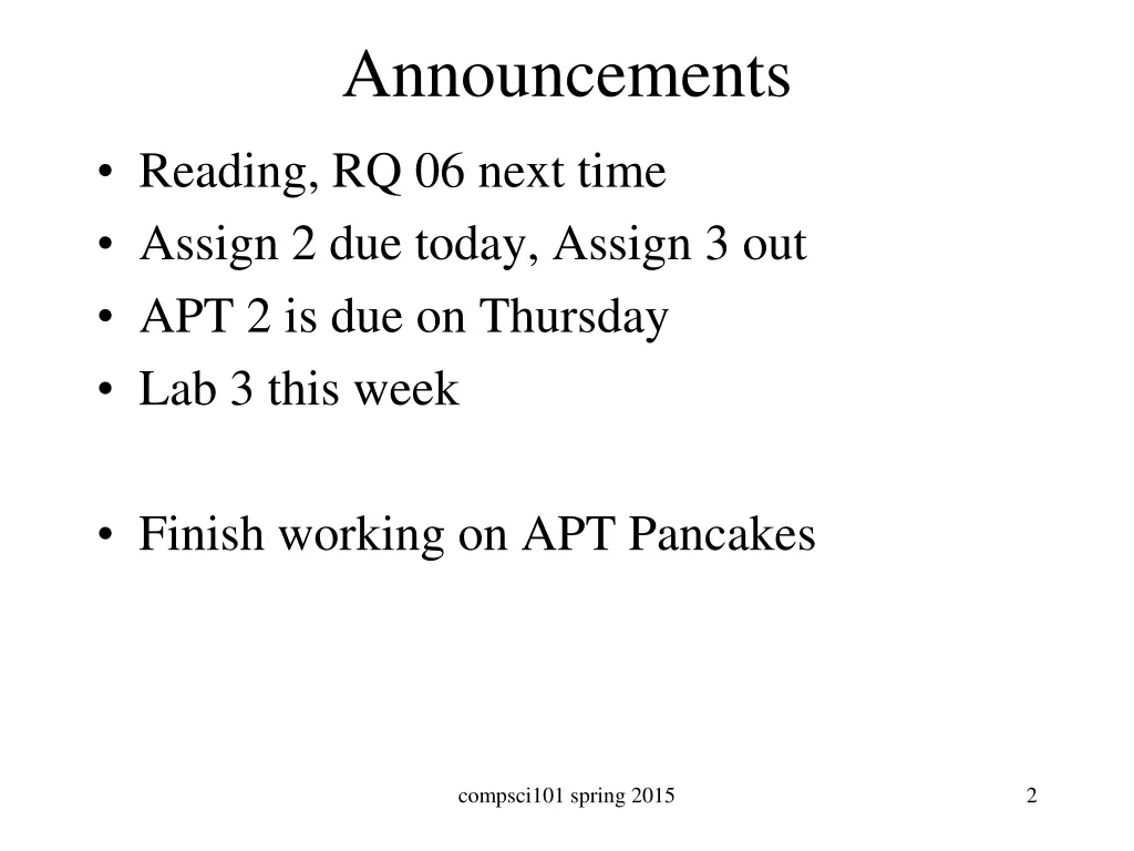 announcements