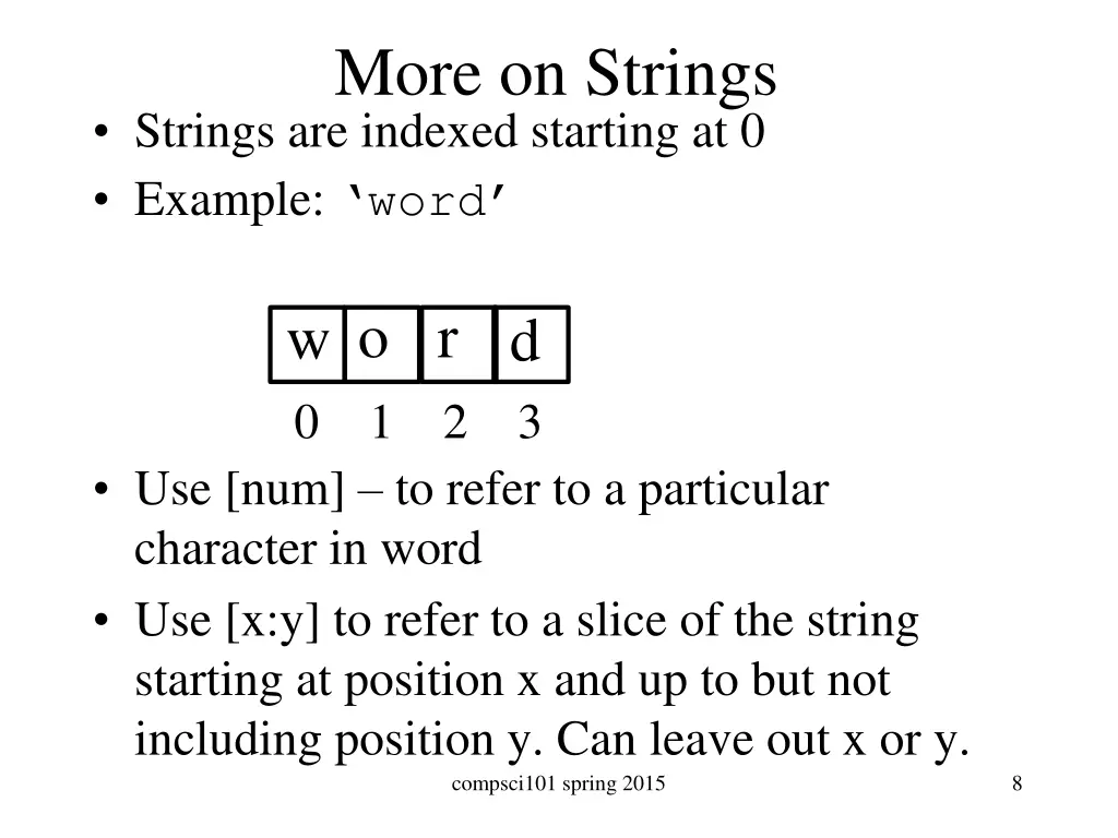 more on strings