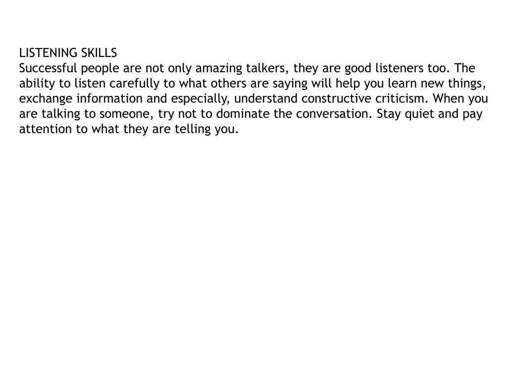 listening skills successful people are not only