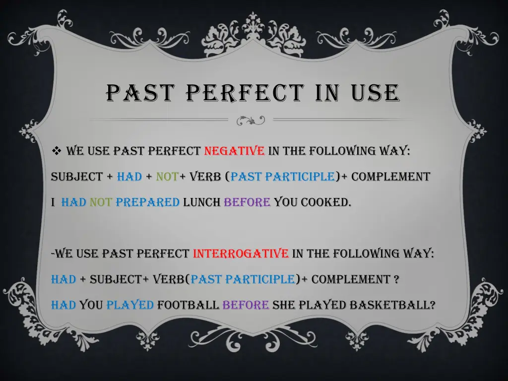 past perfect in use 2