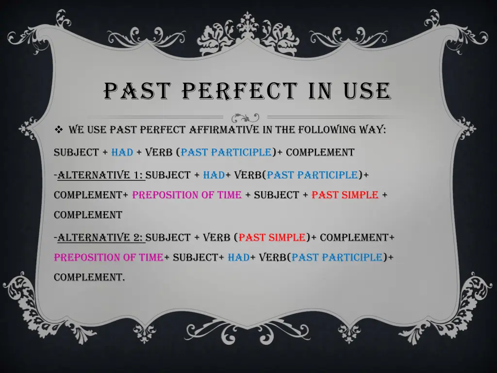 past perfect in use