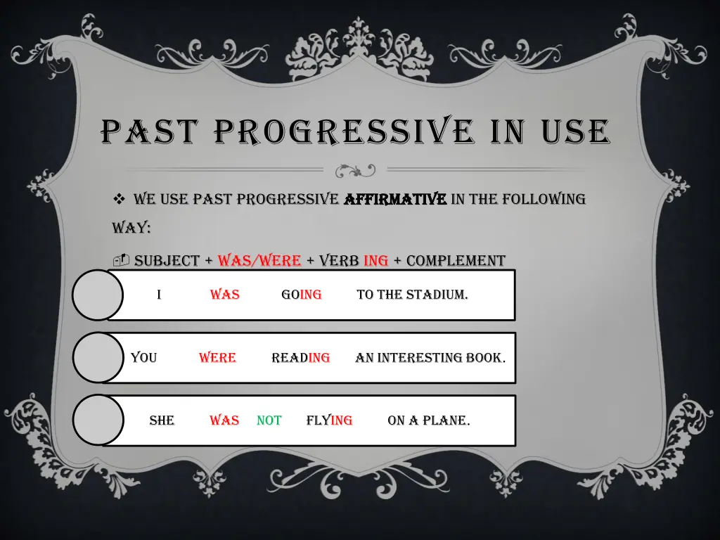 past progressive in use 1