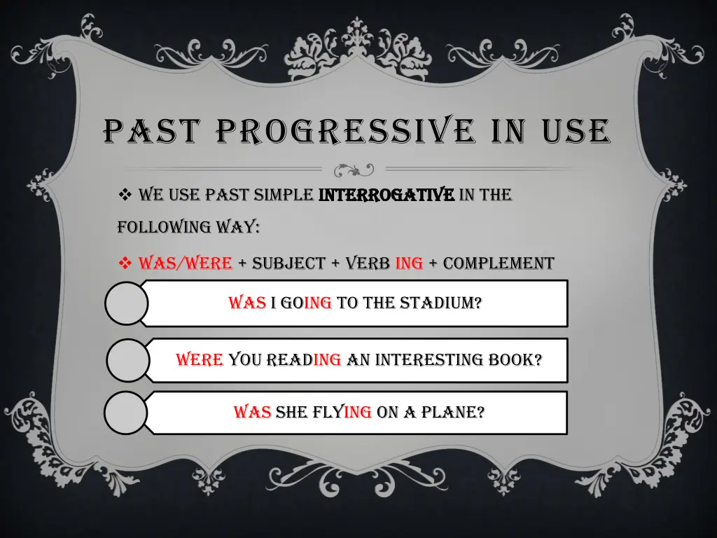 past progressive in use 3