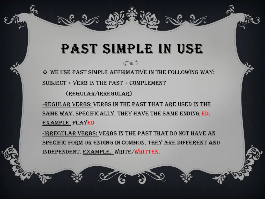 past simple in use