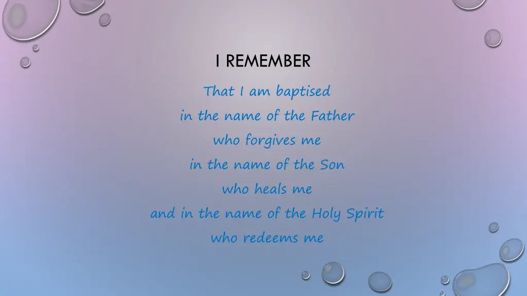 i remember