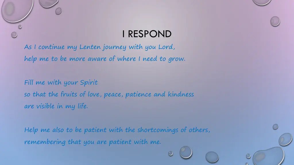 i respond