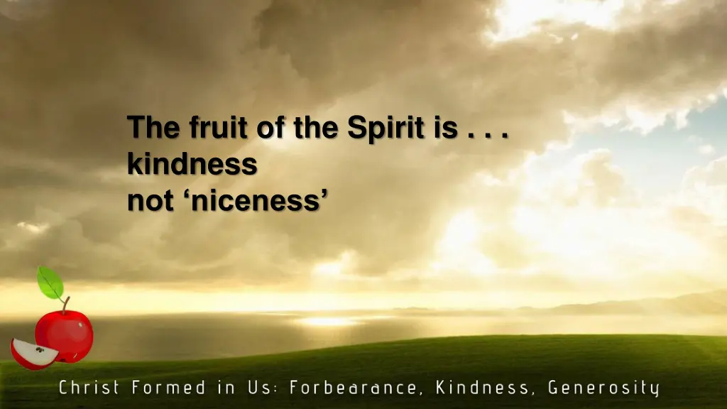 the fruit of the spirit is kindness n ot niceness