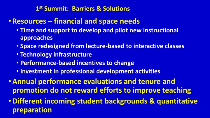 1 st summit barriers solutions resources