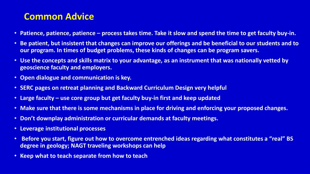 common advice