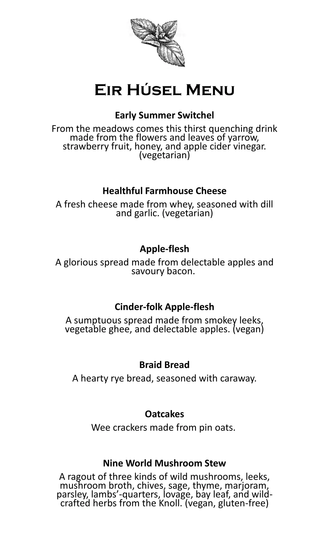 eir h sel menu