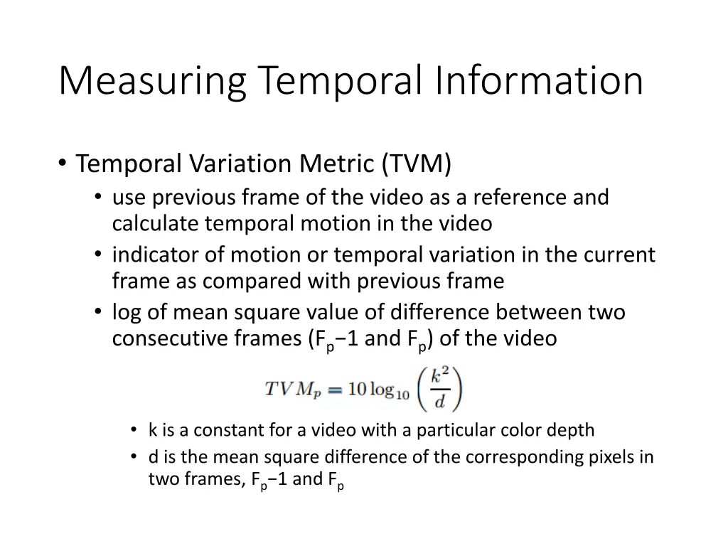 measuring temporal information