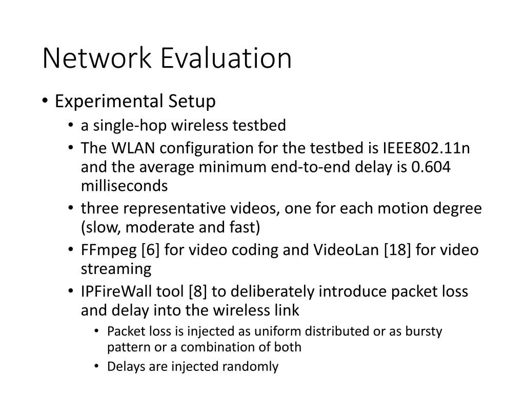 network evaluation