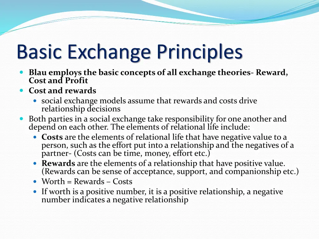 basic exchange principles