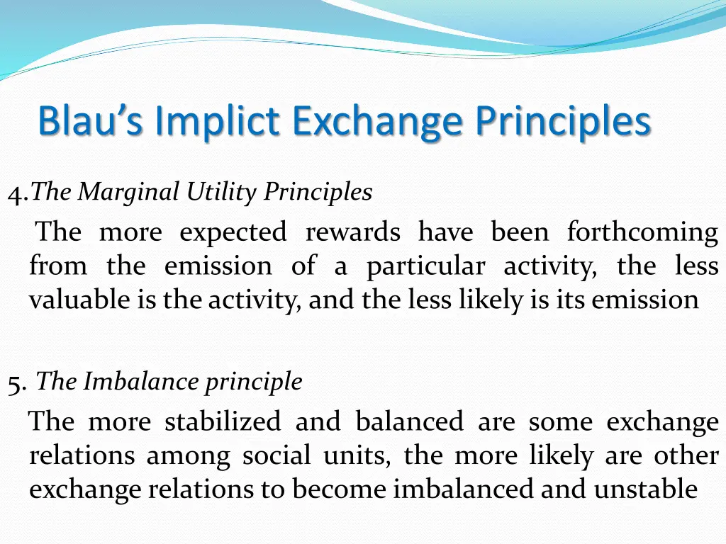 blau s implict exchange principles 1
