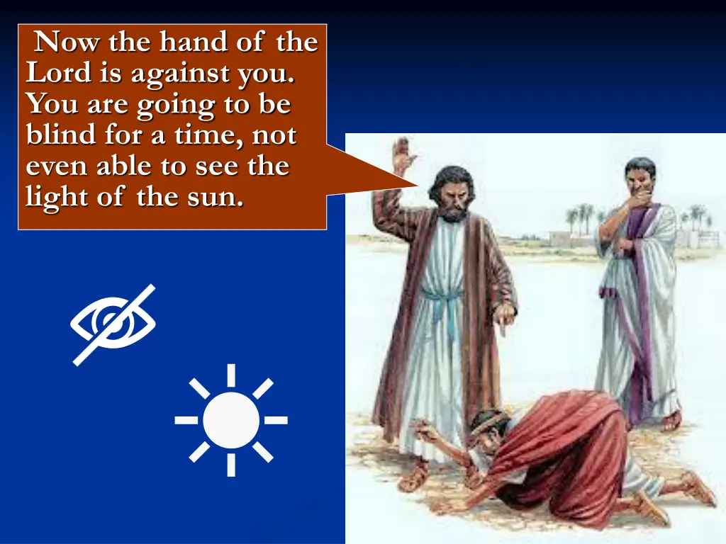now the hand of the lord is against