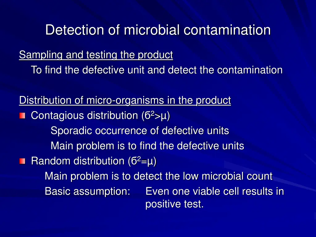 detection of microbial contamination