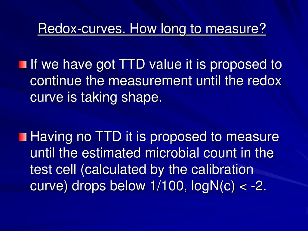 redox curves how long to measure