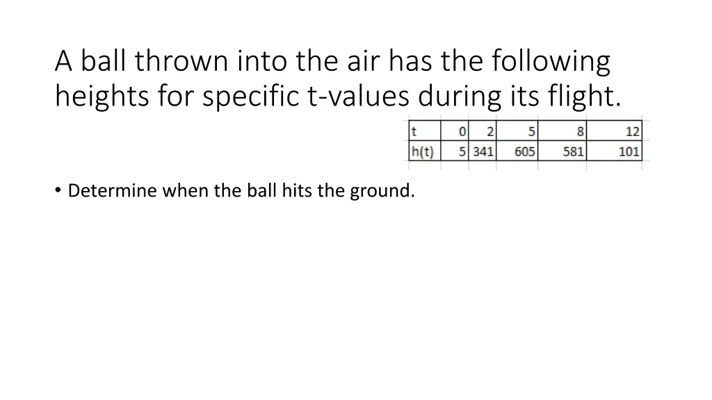 a ball thrown into the air has the following 2