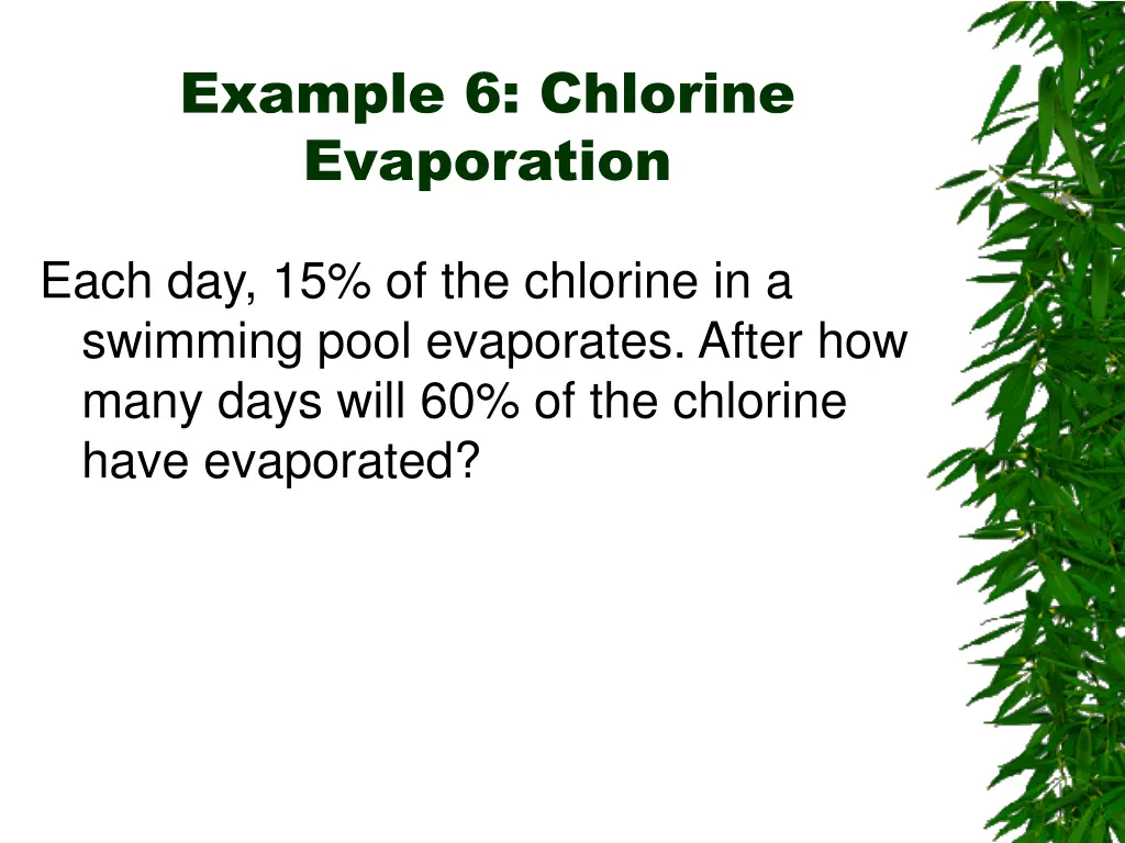 example 6 chlorine evaporation