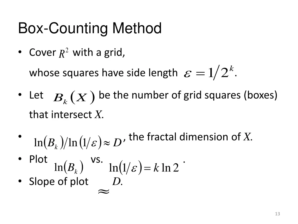 box counting method