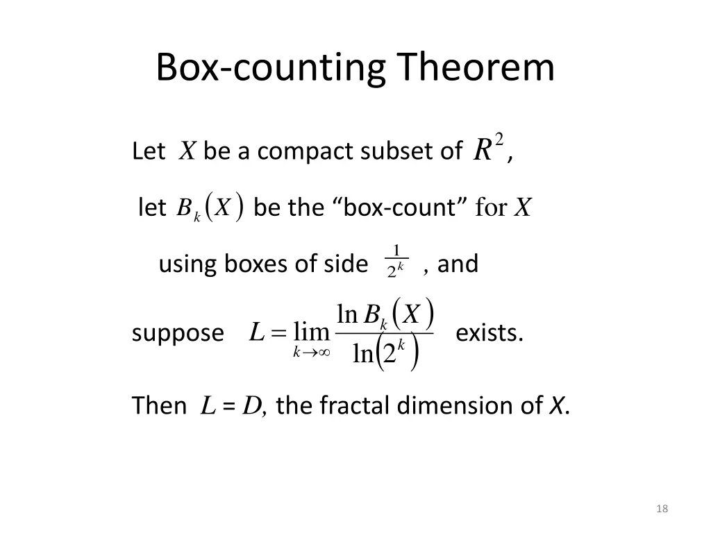 box counting theorem