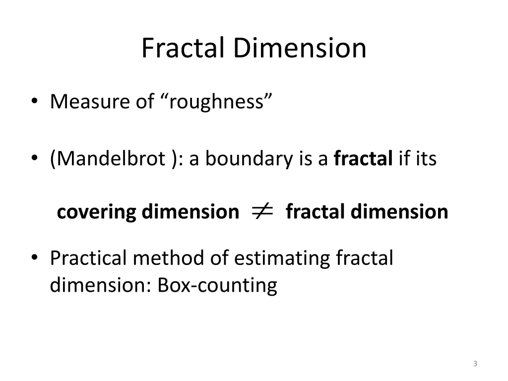 fractal dimension