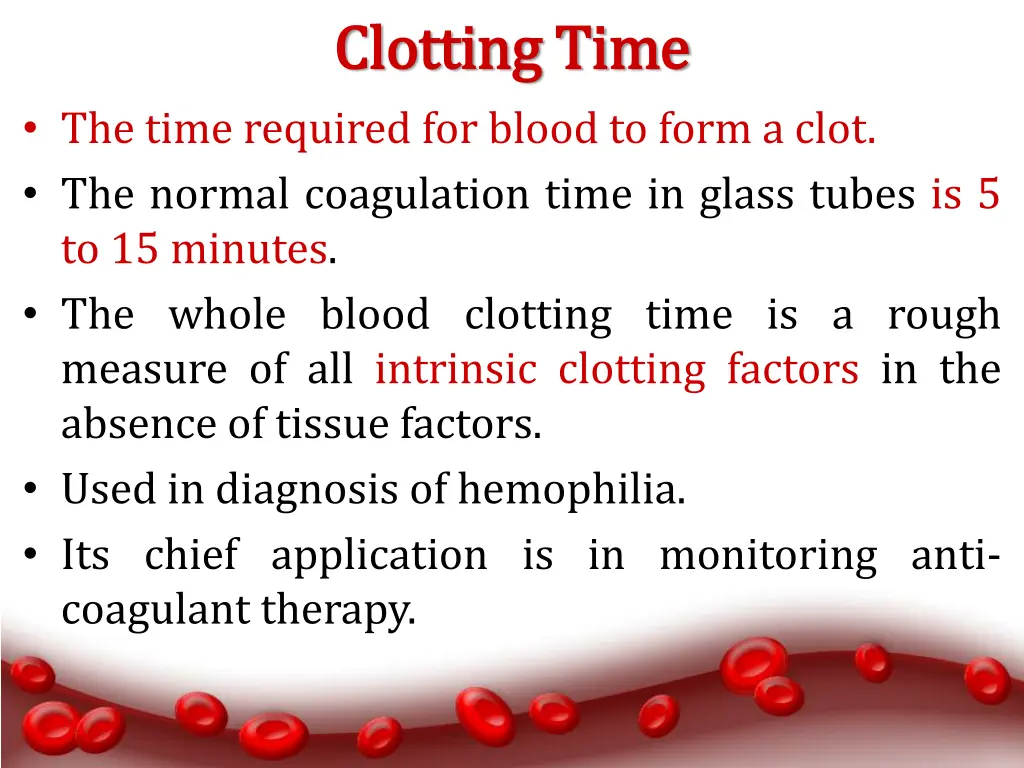 clotting time clotting time 1