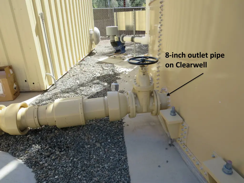 8 inch outlet pipe on clearwell