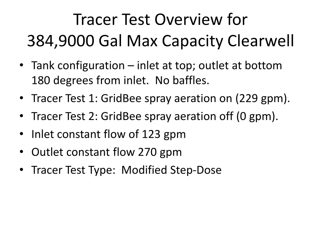 tracer test overview for 384 9000