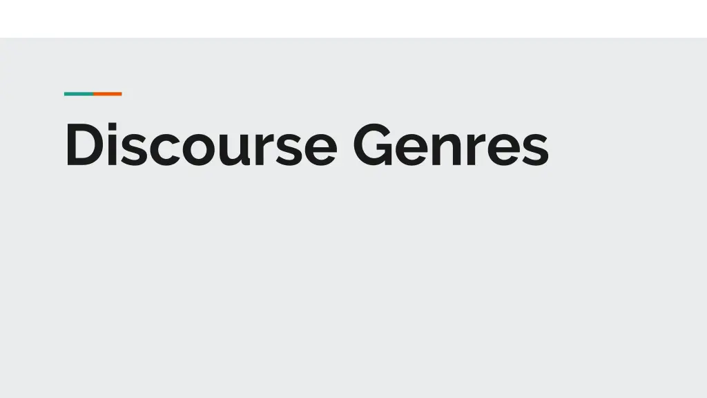 discourse genres