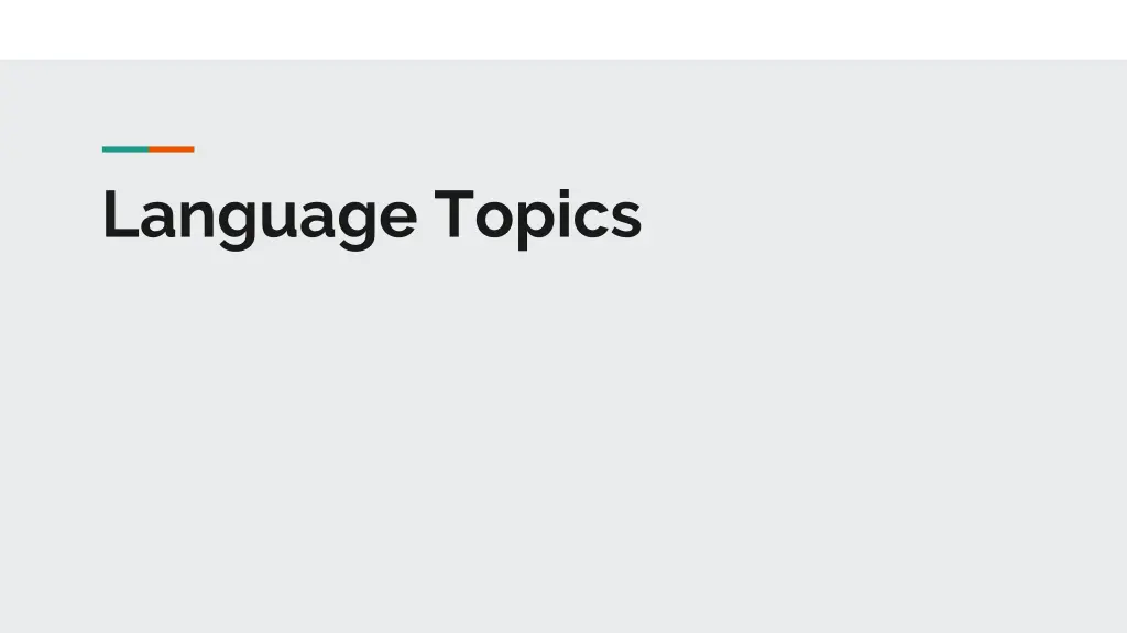 language topics