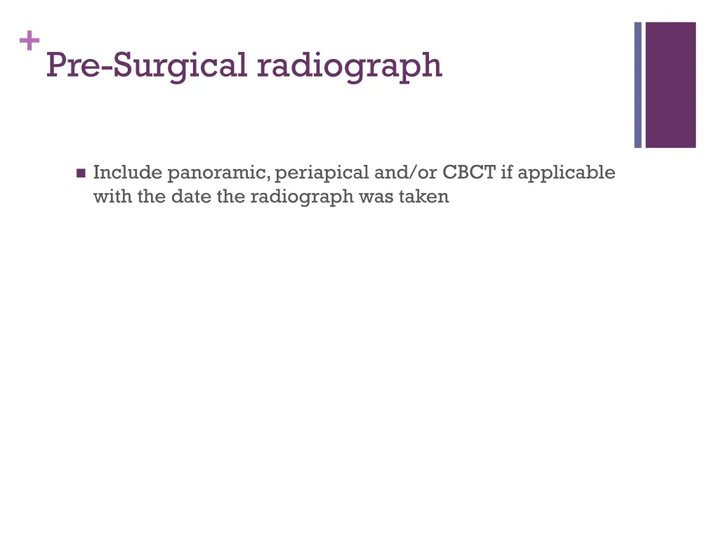 pre surgical radiograph
