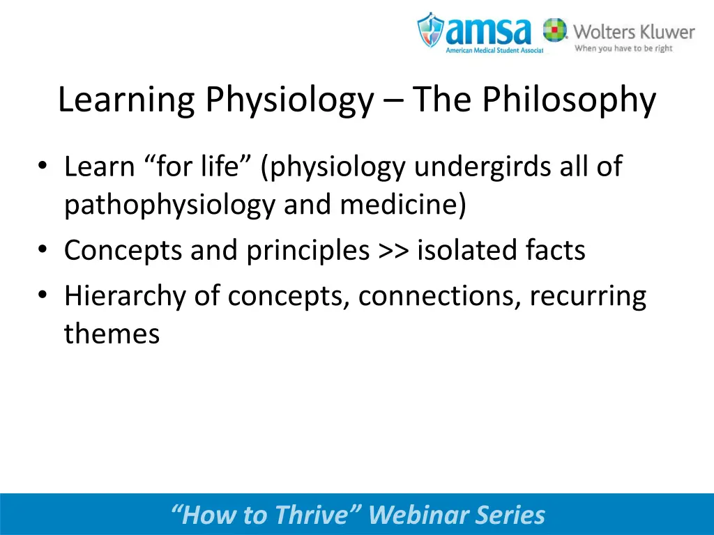 learning physiology the philosophy