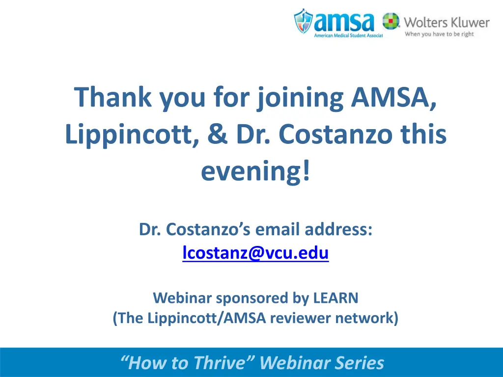thank you for joining amsa lippincott dr costanzo