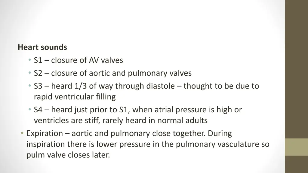 heart sounds s1 closure of av valves s2 closure